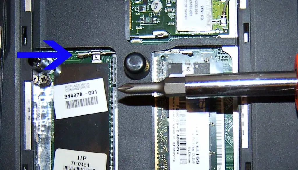 Computer memory modules arranged on a surface