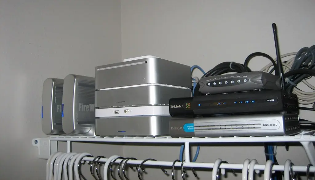 A home router with Ethernet cables connected for low-latency streaming